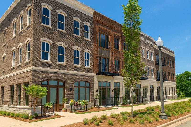 Tan Brick Construction